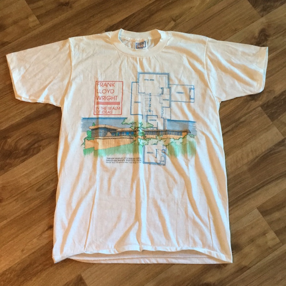 Rare vintage Frank Lloyd Wright T-shirt - Picture 2 of 8